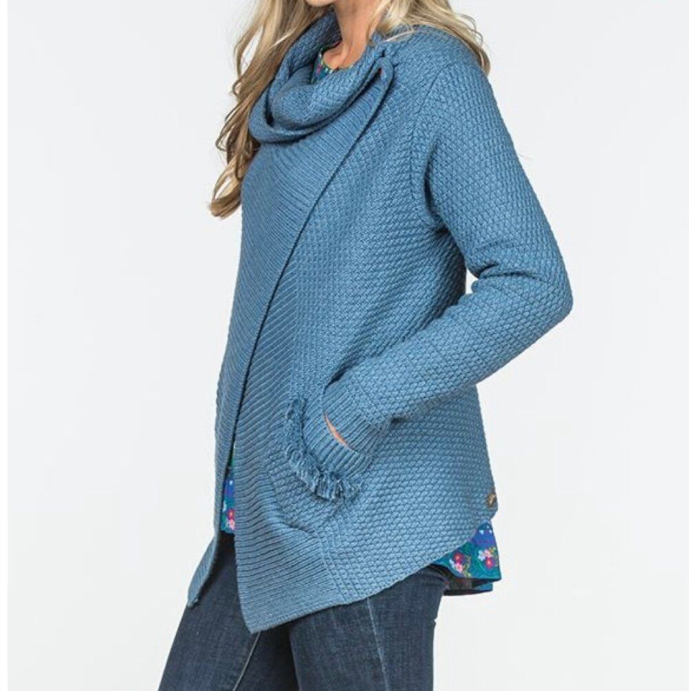 Matilda Jane Envision This Wrap Knit Cardigan Sweater Size XXL Blue